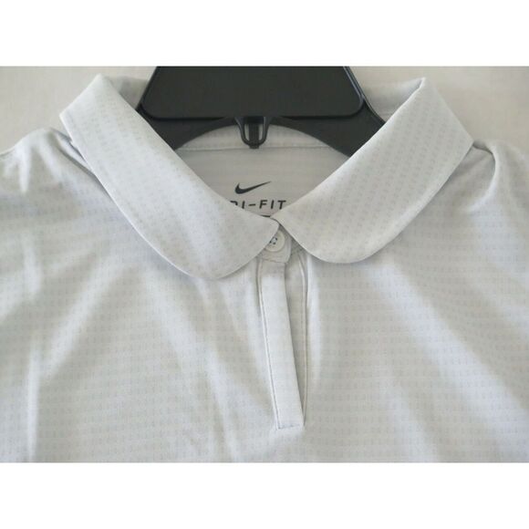 Nike CI9811 043 Women's Sz L Gray Textured Dri-Fit Short Sleeve Golf Polo - Picture 6 of 6